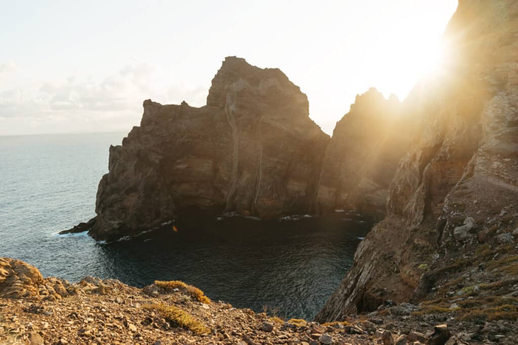 sunset view from our hike along Sao Lorenco in Madeira, Portugal