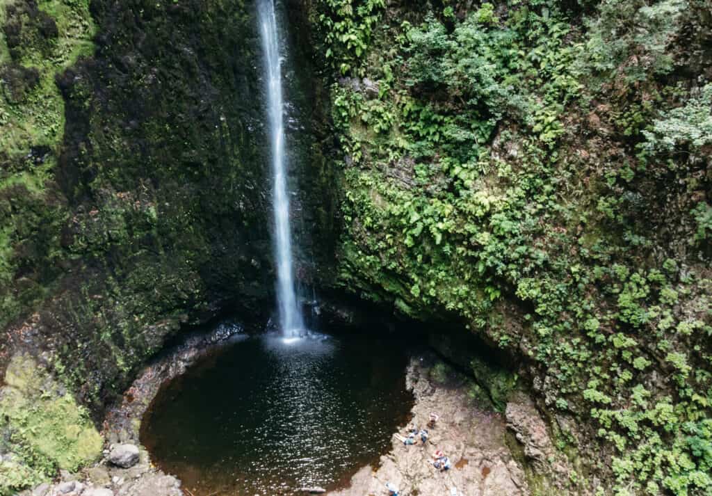 The waterfall at the bottom of the Levada do Caldeirão Verde trail, a must-do in any Madeira Itinerary