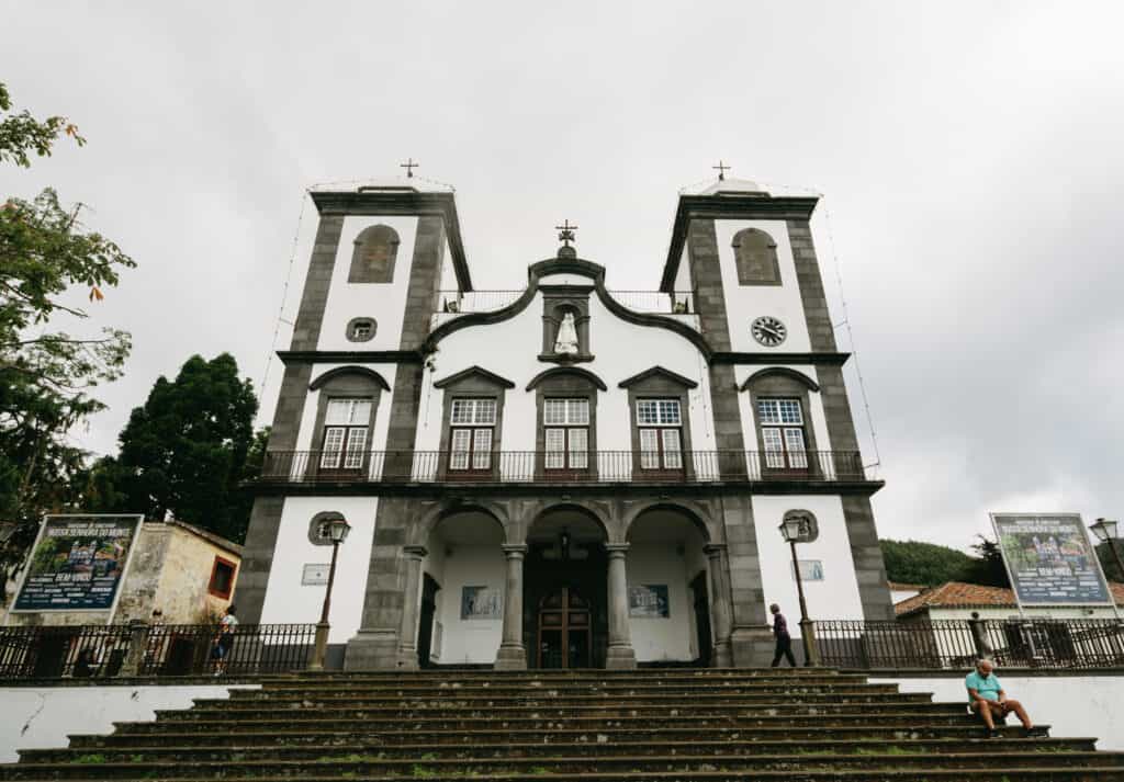 famous church in Monte, Madeira near Funchal. You can take a cable car from Funchal all the way up to the high city of Monte
