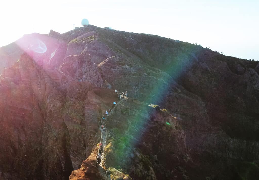 stunning view of the hike up to Pico do Arieiro in Madeira, Portugal. Hiking Pico Do Arieiro should be on everyone's Madeira Itinerary